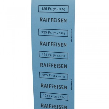 Münzautomatenrolle, CHF 5.- mit Logo Raiffeisen